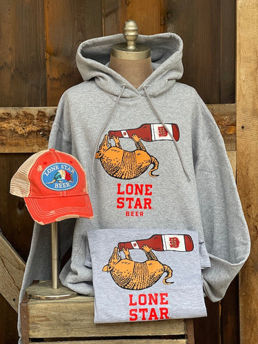 Lone Star ARMADILLO Hoodie- Heather Grey